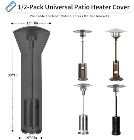 OutdoorLines Waterproof Patio Heater Covers with Zipper and Storage Bag, - Image 3