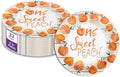 One Sweet Peach First Birthday - 32 Piece Disposable Party Supplies - Decorations for Girl's 1st Birthday Round Party Plates - Large 9" Paper Plates In Bulk by BirthdayGalore