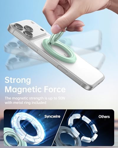 SYNCWIRE Magnetic Phone Ring Holder, for MagSafe Phone Grip Stand Kickstand - Image 6