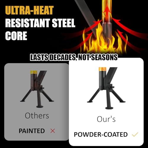 CHARMELEON Stainless Steel Pellet Stove&Wood Pellet Fire Pits for Outside – 51In Wood Pellet Heater–Outdoor Fire Pit for Backyard – Fireplace for Camping Patio Garden Picnic(Glass Tube-39.3In) - Image 4