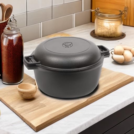 Commercial Chef 2-in-1 5-Qt. Dutch Oven, 10.25-Inch Skillet Lid, CHFL508 - Image 5