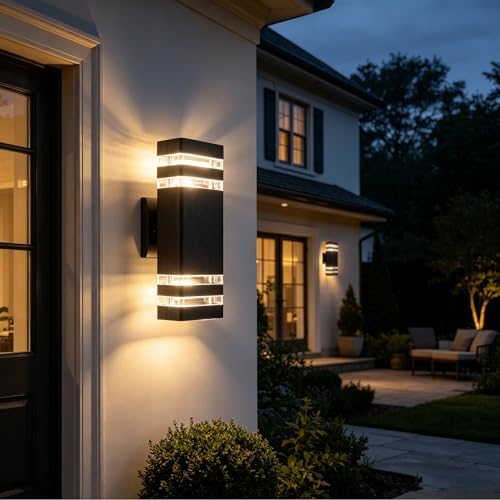 Black Exterior Lighting Fixtures LED Porch Lights Outdoor Sconce Waterproof - Image 5