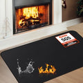 Fireproof Fireplace Rug for Home Protection, 4' x 2'8'' x 0.04'', Black by TOHONFOO