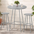 Best Choice Products 3-Piece Patio Dining Set, Bar Height, Outdoor Bistro Set, Outdoor Round Bar Table w/ 2 Bar Stools, Steel - Gray by BestChoiceProducts