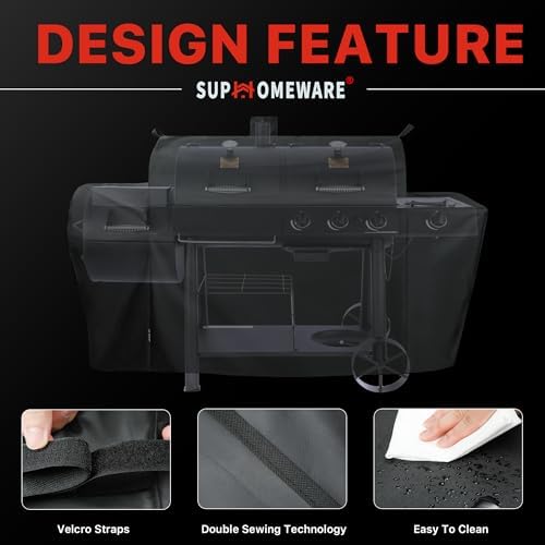 Suphomeware Waterproof Grill Cover for Oklahoma Joe's Longhorn Combo Grill, Heavy Duty Oklahoma Joe's Longhorn Combo Charcoal Gas Smoker Grill Cover - Image 5