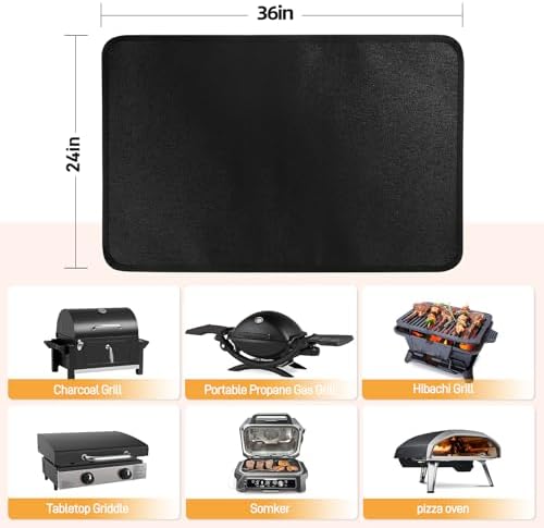 Heat Resistant Mats for Countertop fits Tabletop Grill, 36x24x0.02in, Black - Image 5