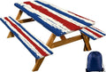 CAPSCEOLL Fitted Picnic Table Cover with Bench Covers 8ft - Red Blue by CAPSCEOLL