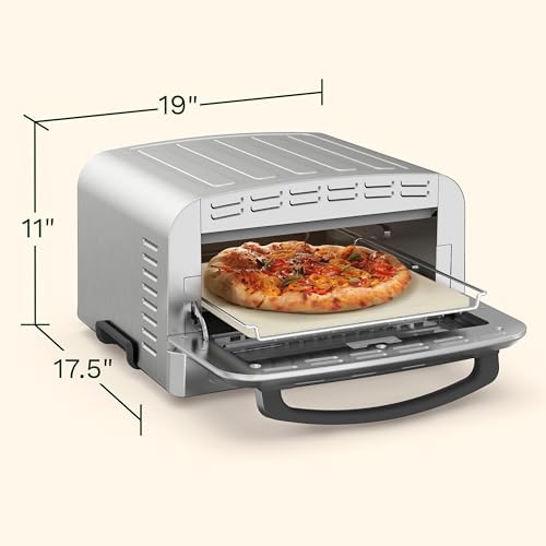 Cuisinart Indoor Pizza Oven, Bakes 12" Pizzas in Minutes, Countertop Electric Pizza Oven Heats up to 700°F, Large Viewing Window, Interior Light, Includes 12.5" Pizza Stone, CPZ-120, Stainless Steel - Image 2