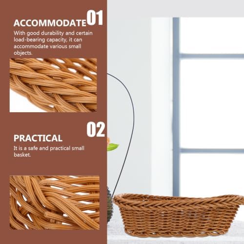 Oval Plastic Woven Basket Xmas for Bread, Fruit, Storage Use - Image 7