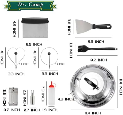 Dr. Camp Grill Accessories Set BBQ Grill Tools Set Heavy Duty Stainless Steel Grilling Tools Kit Complete Barbecue Tool Set for Outdoor Grill - Image 3