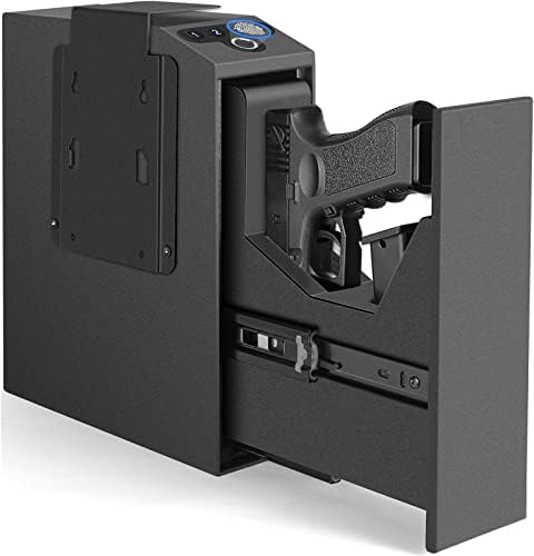 Biometric Slider Handgun Gun Safe for Nightstand, Desk, Bed Side, Truck by LANGGER