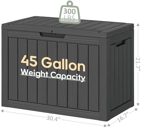 KAMABOKO Outdoor Storage Box, 45 Gallon Deck Box Outdoor Waterproof Patio - Image 2