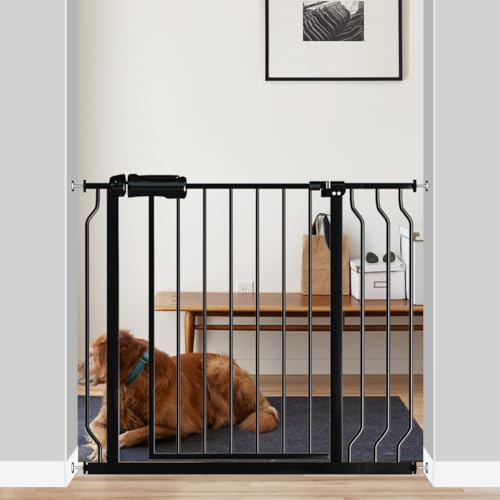 Fairy Baby 34-38.5 Inch Extra Wide Walk Thru Baby Gate for Stairs Doorways by FairyBaby
