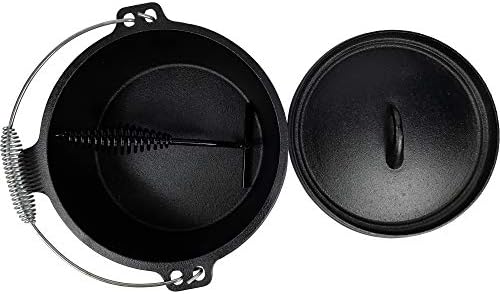 Pre-Seasoned Cast Iron Camp Dutch Oven With Legs, 4.1 qt, including Lid Lifter & Lid Stand - Image 3