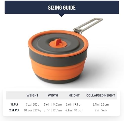 Sea to Summit Frontier Ultralight Collapsible 1-Liter Pot for Backpacking and Camping - Image 6