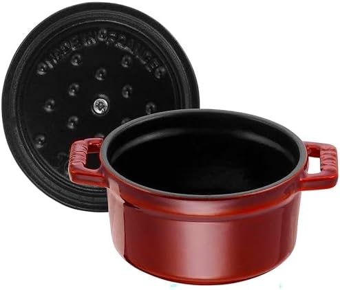 Staub Cast Iron 0.25-qt Mini Round Cocotte - Grenadine, Made in France - Image 5