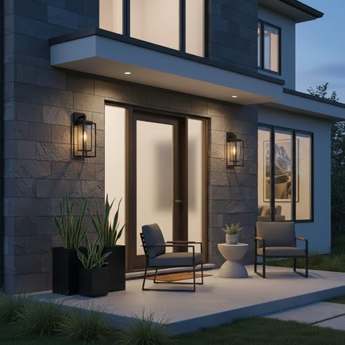 21" Double Cage Outdoor Wall Light, 2Pack Exterior Lantern Sconce - Image 5