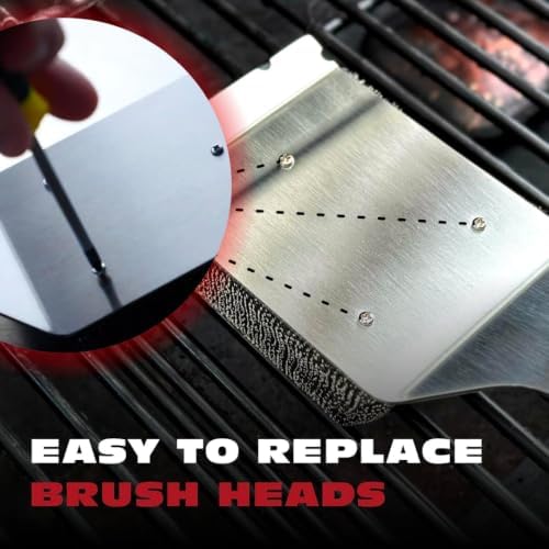 Bristle Free Grill Brush Cleaner and Scraper for Barbecue, Replaceable Head - Image 6
