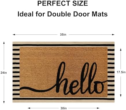 Fall Front Door Mat 24"x35", Cotton Washable Striped Outdoor Rug - Image 2