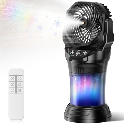 Misting Fans for Outside, Portable Mister Fan with 30000mAh Battery & Remote, 2L Tank & 4 Speeds Mist Modes, Extreme Heat Relief for Camping Patio Garden Backyard Tailgate Parties by Ocikrymistingfan