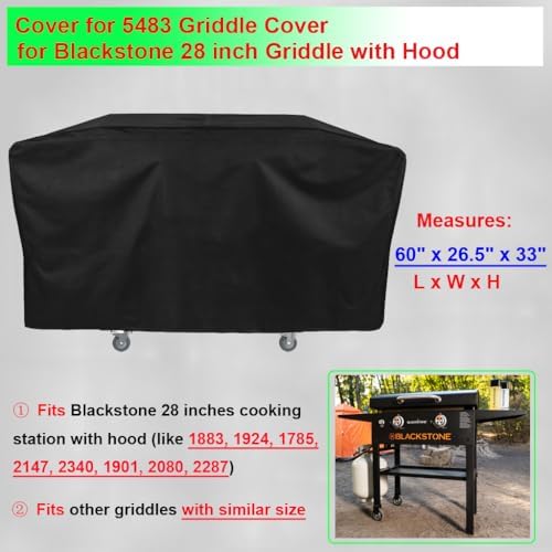 28 inch Griddle Cover for Blackstone 5483 28" Griddles with Hood - Image 2