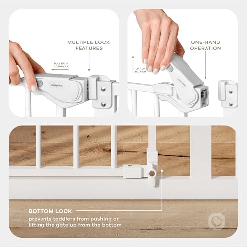 Comfy Cubs Baby Safety Gate Adjustable 42"x1.9"x30" White Pet Gate - Image 5