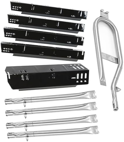 Grill Parts for Dyna-Glo 5 Burner DGH474CRP DGH483CRP DGH485CRP, DGH474CRN-D, DGH474CRN,4 Burner DGH450CRP,3 Burner DGH373CRP, Porcelain Heat Plate Stainless Steel Burner for Revoace GBC1793W by Gcostar