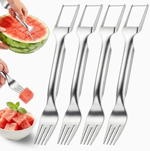 Watermelon Cutter Slicer,2-in-1 Stainless Steel Fruit Fork for Home Kitchen by Unknown
