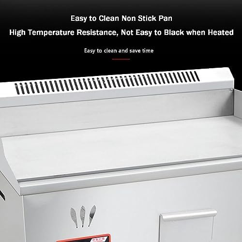 Gas Griddle LPG Commercial Stainless Steel Heavy Duty Restaurant Outdoor Griddle Gas Baking Plate Burger Grill Smooth Double Burners, 2800PA, for BBQ Cooking Steak, Eggs, Pancakes - Image 7