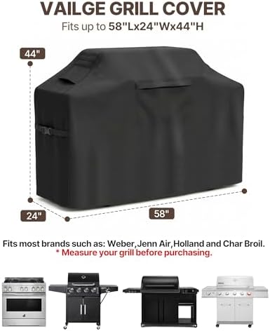 Vailge Grill Cover for Outdoor Grill & Waterproof 600D BBQ Cover 58 Inch - Image 2