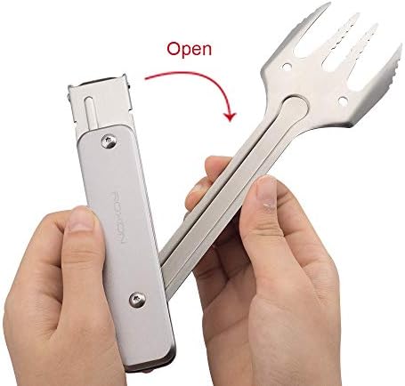 ROXON 4 in 1 Mini Folding BBQ Barbecue Combo Tool (Grey) - Image 3