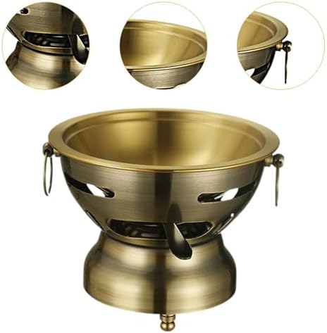 Shabu Pot Chafing Dish Stainless Steel Stew Pot Single Person Hotpot Portable Hot Pots Stockpot for Restaurant Home Parties, copper - Image 3