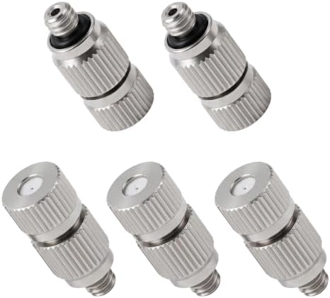 5 Pcs Misting Nozzles, 0.2mm Orifice, Stainless Steel, Anti-Drip by FOCMKEAS