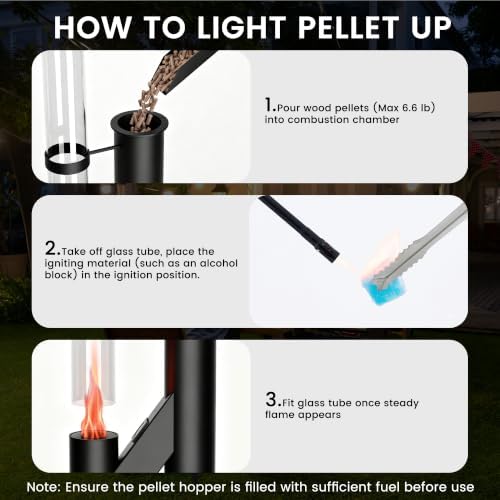 Patio Pellet Heater, 71.2" H Outdoor Wood Pellet Heater Smokeless Fire Pit - Image 7