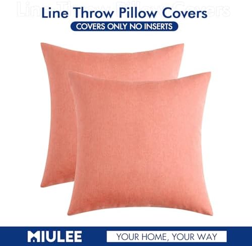 MIULEE Decorative Outdoor Pillow Covers Waterproof 18x18 Blush Pink - Image 6