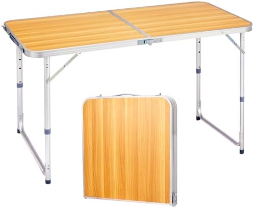 4.0 Ft Folding Portable Camping Table Yellow by Unknown