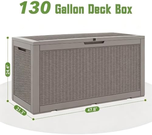 KAMABOKO Outdoor Storage Box, 130 Gallon Deck Box Outdoor Waterproof - Image 3