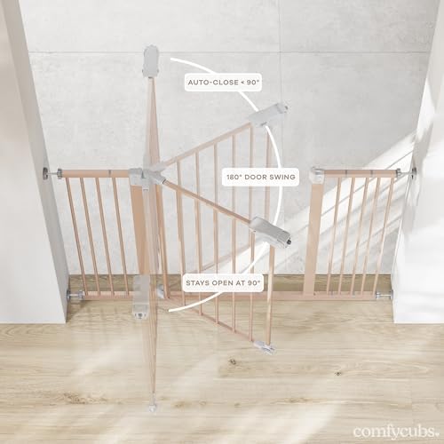 Comfy Cubs Baby Safety Gate Adjustable 42"x1.9"x30" Blush Pet Gate - Image 6