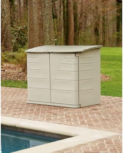 Rubbermaid Large Horizontal Resin Outdoor Storage Shed With Floor (5 x 4 Ft) Weather Resistant, Beige/Brown, Organization for Home/Backyard/Pool Chemicals/Toys/Garden Tools/Porch/Patio Cushions - Image 2