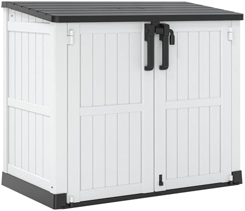 LHBcraft Outdoor Storage Cabinet 36 Cu Ft with Lockable Doors, Waterproof Outdoor Storage Box for Patios,Portable Horizontal Resin Storage Shed, Easy to Assemble by LHBcraft-US