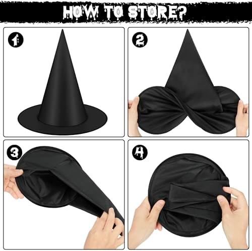 36 PCS Witch Hats, Black Witches Hat Halloween Decorations Ceiling Porch - Image 3