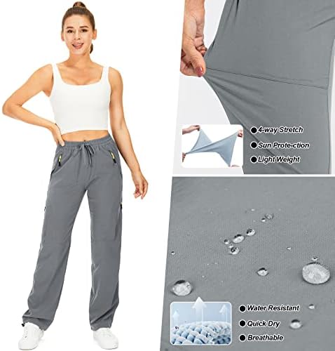 Toomett Women‘s Hiking Cargo Pants UPF 50 Quick Dry with Zipper Pockets - Image 5