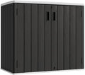 KINYING Outdoor Horizontal Storage Sheds,37 Cu.ft Outdoor Storage Cabinet Waterproof Resin Tool Storage Box for Lawn Mower,Garden Tools and Patio Furniture, Lockable (Black) by KINYING