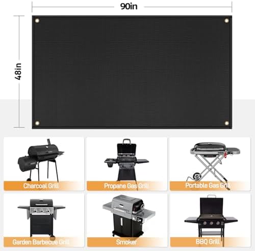 Grill Mat for Blackstone Griddle Accessories 28 & 36in, 90 x 48 x 0.02in - Image 2