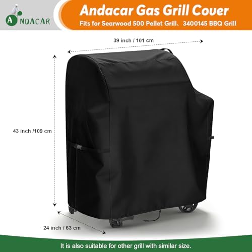 Grill Cover for Weber Searwood 500 Pellet Grill - 39" L×24" W×43" H - Image 3