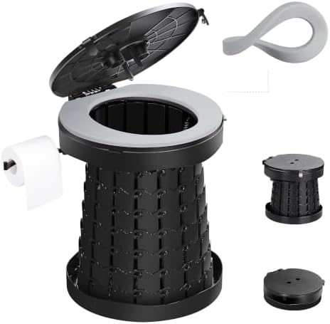 TRIPTIPS Upgrade Retractable Portable Toilet Travel Toilet Adjustable Height Camping Toilet Portable Potty for Adults Kids, Foldable Portable Toilet for Camping/Car by Triptips