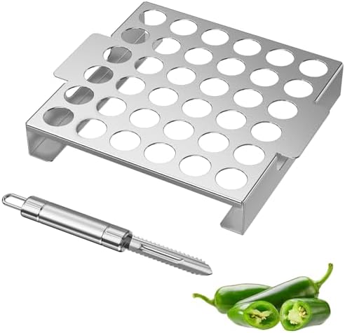 Skyflame Stainless Steel Jalapeno Grill Rack with Chili Pepper Corer Tool by Skyflame