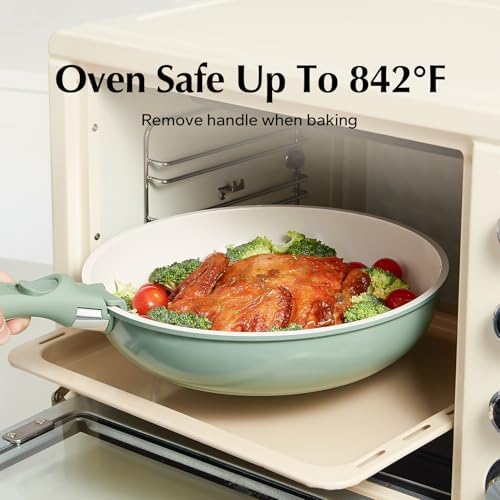 Redchef 16Pcs Ceramic Pans and Pots Set, Nonstick Cookware Set Non Toxic - Image 6