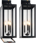 24" Extra Large Dawn to Dusk Outdoor Light Fixture Closed Bottom 3-Light by Yolsunes