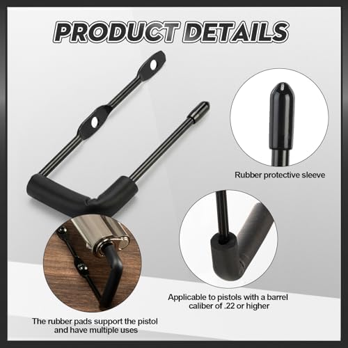 Yaocom 10 Pcs Pistol Wall Mount Rack with Rubber Coated Hooks - Image 3